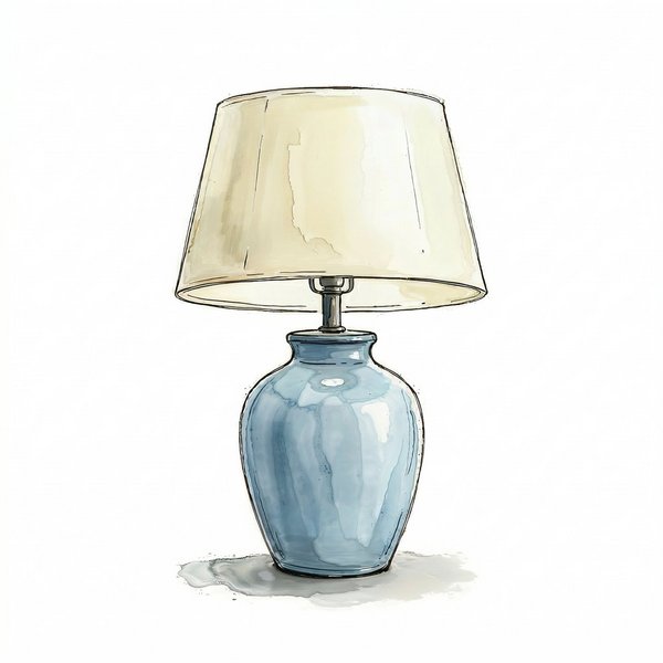 Watercolour illustration of a lamp — Home category