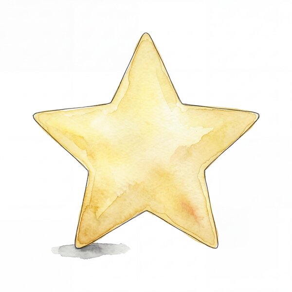 Watercolour illustration of a star — Nature category